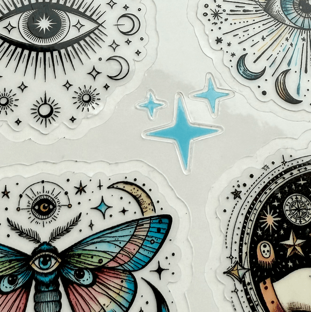 Planche Stickers mystiques transparents 