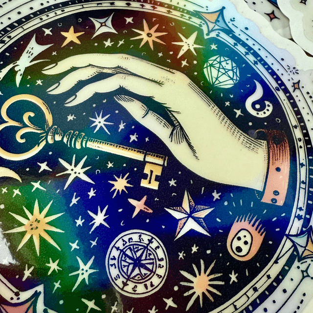 6 Stickers mystiques holographiques 