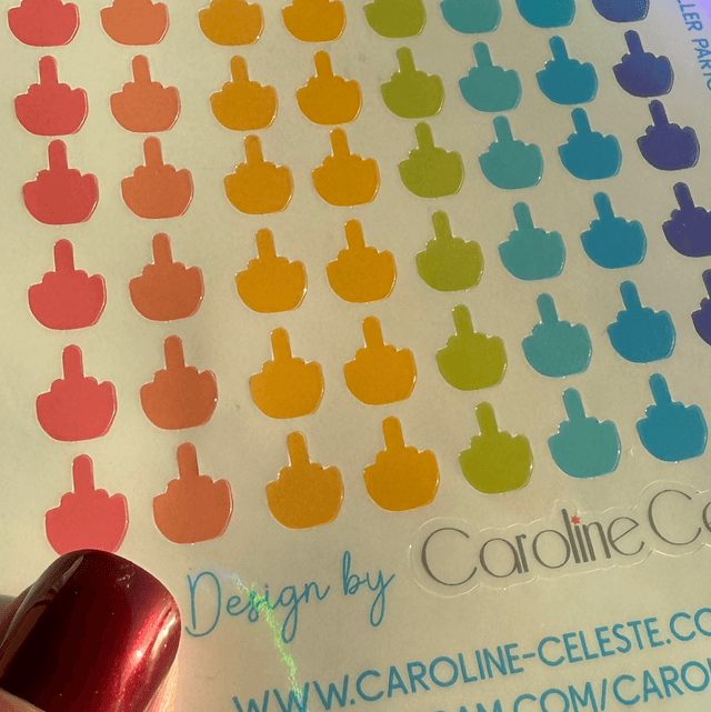 Stickers mini Fuck holographiques 