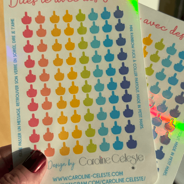 Stickers mini Fuck holographiques 