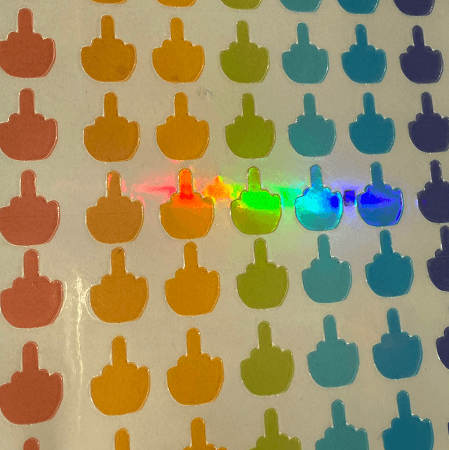 Stickers mini Fuck holographiques 